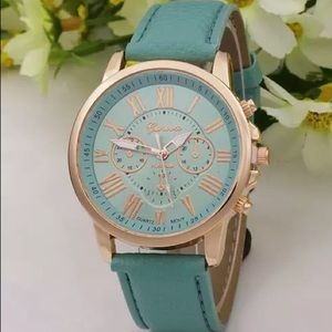 Geneva quartz watch- light green